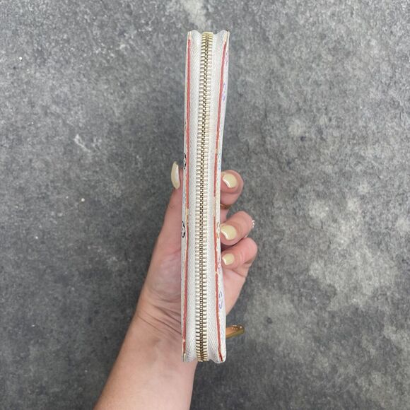 Louis Vuitton White Multicolor Coated Canvas Monogram Zippy Wallet Murakami - Picture 10 of 16